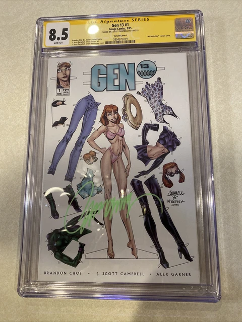 Gen 13 #1 CGC 8.5 Signature Series signed by J. Scott Campbell Image Comics 1995