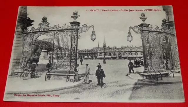 1917 Cpa Postcard Nancy Lorraine Place Stanislas Grilles Jean Lamour 54
