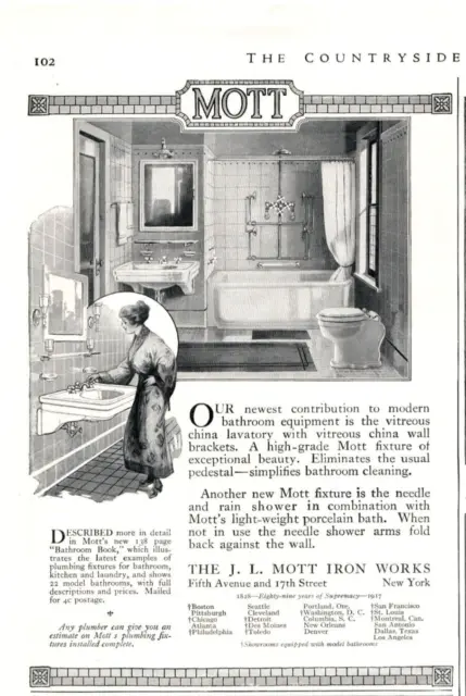 1917 Print Ad J.L. Mott Iron Works Get Your Modern Bathroom Plumbing Fixtures!