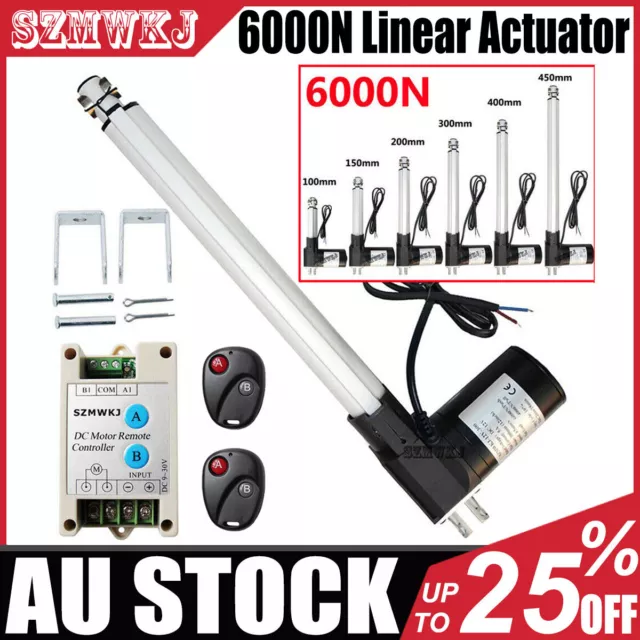 Heavy Duty 6000N Linear Actuator 100-450mm Stroke 12V DC Motor +Motor Controller