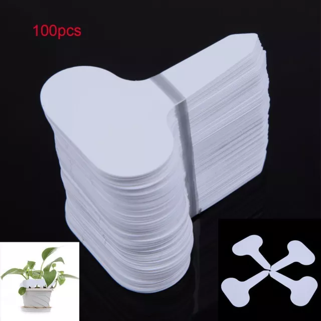 100pcs Yard Flower Nursery Gardening Label T-type Marker Plastic Plant Tag