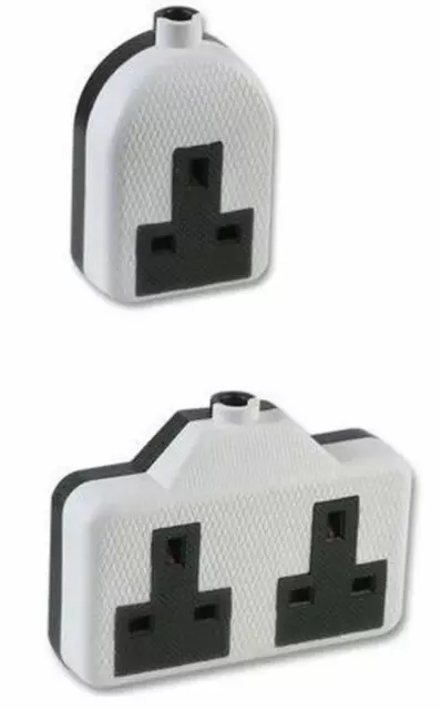 Quality Extension Lead Socket End Single Gang Socket Twin Double Socket 13Amp