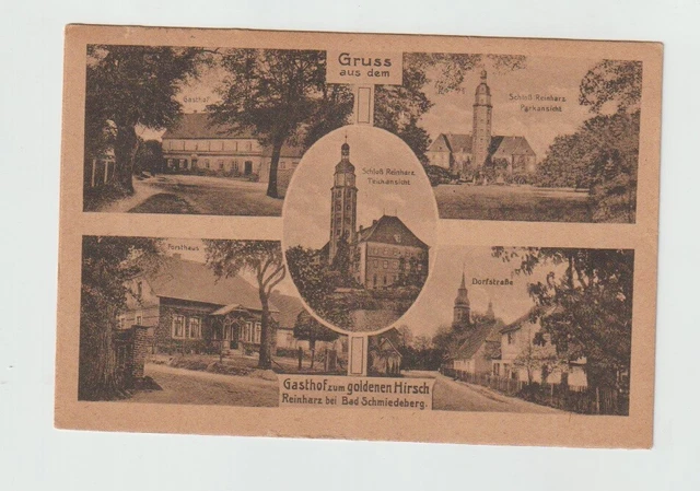 AK Reinharz bei Bad Schmiedeberg - Gruß aus dem Gasthof zum goldenen Hirsch