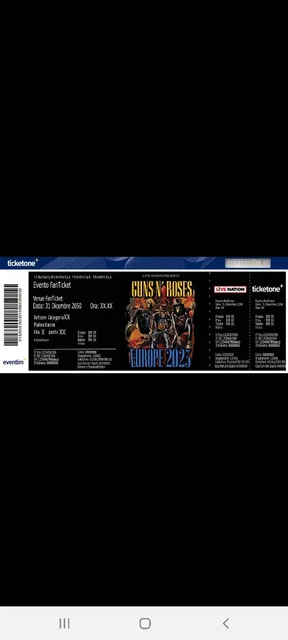 1 biglietto Guns n' Roses Roma 8 Luglio 2023 