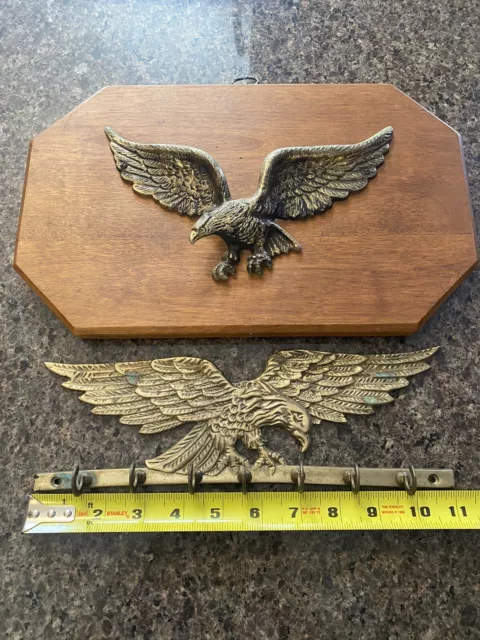 Vintage Brass American Eagle Wall Decor And Key Holder