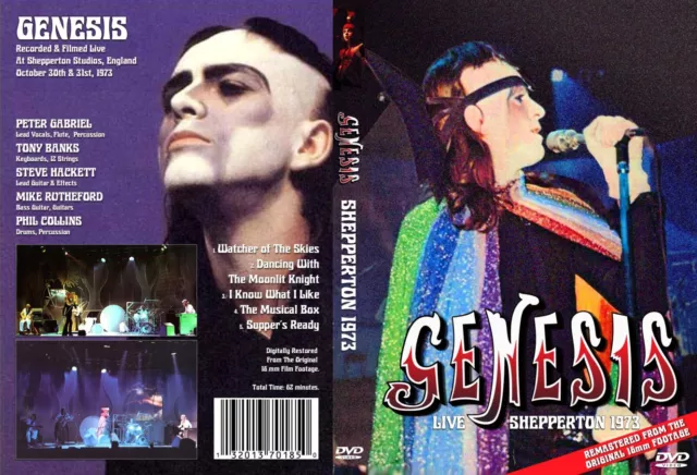 GENESIS LIVE AT SHEPPERTON 1973! DVD RARE! Peter Gabriel