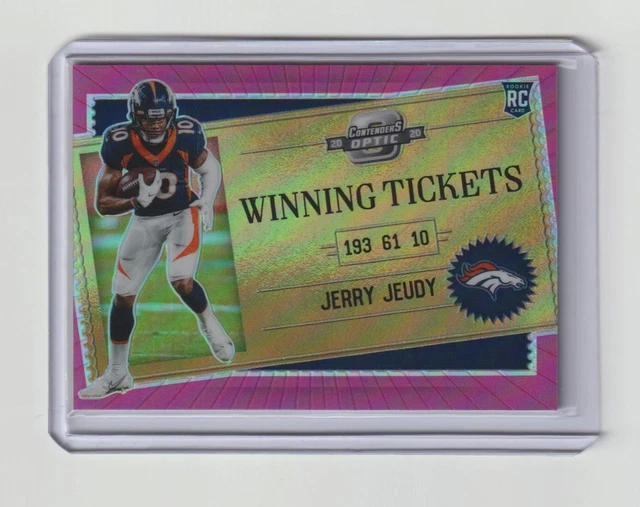 Jerry Jeudy 2020 Panini Optic Contenders Winning Ticket Pink Prizm RC 32/75