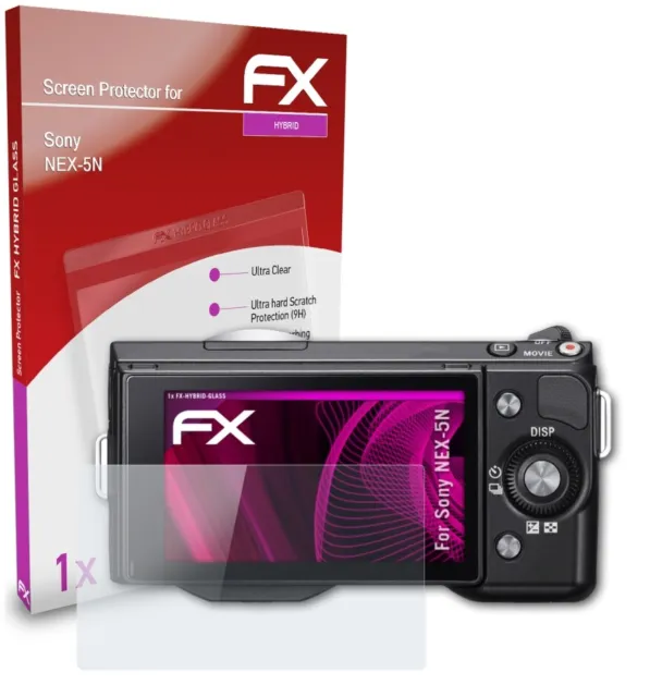 atFoliX Glass Protective Film for Sony NEX-5N Glass Protector 9H Hybrid-Glass