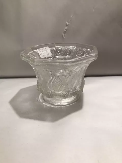 Rare Antique Sandwich Lacy Glass "Princess Feather Medallion" Sugar Bowl NO Lid