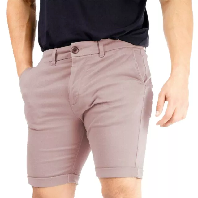 Mens Stretch Chino Shorts Slim Fit Cotton Spandex Half Pant Casual Designer New