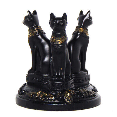 Egyptian Bast Cat Crystal Sphere Stand Display Holder Resin Figurine Home Decor