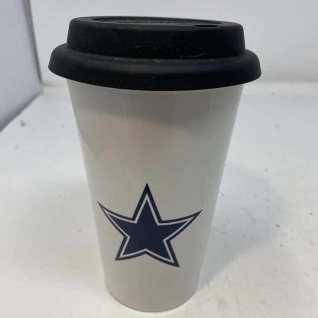 Dallas Cowboys NFL Tumbler Coffee Mug Cup Travel Ceramic 6oz Silicone Lid