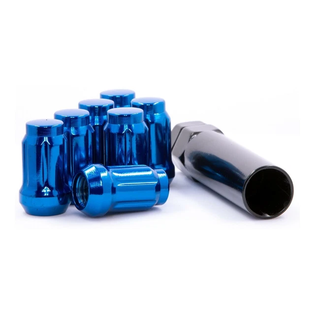 thumbnail interactive-video image 1 of 20 Pack 12x1.5 Blue Bulge Acorn Lug Nuts - Cone Seat 60° - For Chevy/GMC Trucks 1 of 5