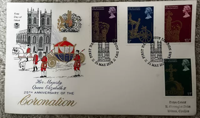 Queen Elizabeth 25th Anniversary Of The Coronation 1978 Dawn First Day Cover