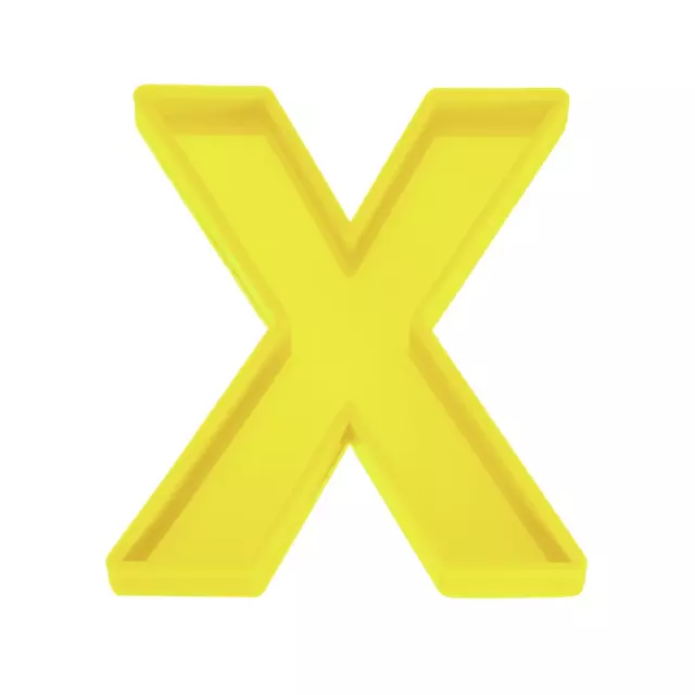 Grand Lettre Résine Modèles Alphabet X Silicone Jaune 6 pouces pour Fête Maison