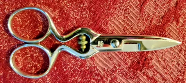 Vintage H. W. Boker Bso 4 1/2" Buttonhole Scissors Adjustable, Solingen Germany