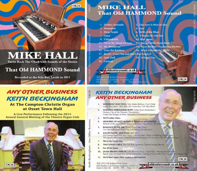 MIKE HALL & KEITH BECKINGHAM - TWO New Organ CDs Hammond A100 / Compton Theatre