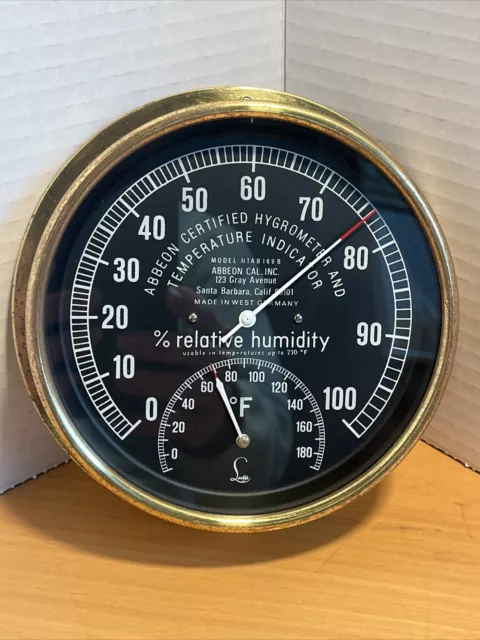 Vintage Abbeon Certified Hygrometer/Temperature Indicator W. Germany HTAB169B