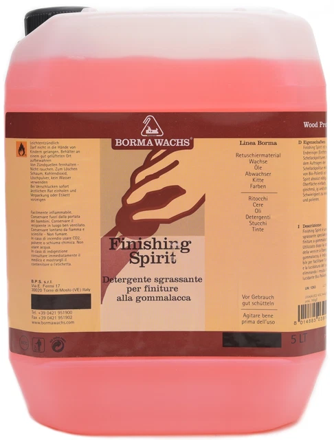 (12,72 EUR/l) Finishing Spirit removedor de aceite pulido abrazadera limpiador 5 litros