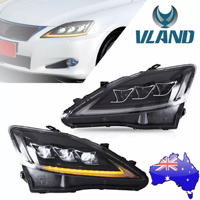 VLAND Full LED Headlights For 2006-13 LEXUS IS250 IS350 2008-15 ISF W/Sequential