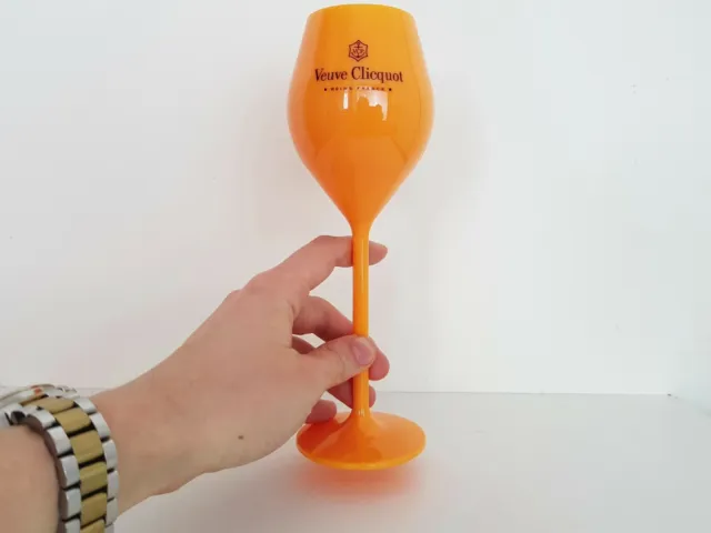 1x Veuve Clicquot Acrylic Plastic Champagne Orange Flutes Glasses140ml 20cm