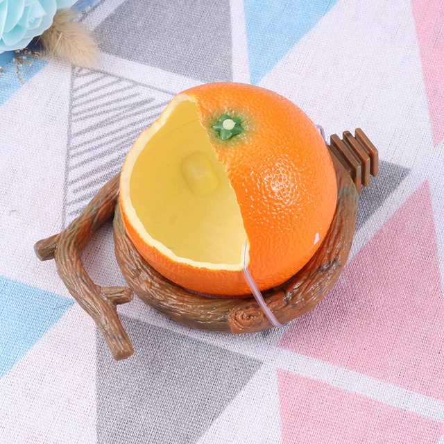 1 pieza Alimentador para aves en forma de naranja comederos para mascotas Contenedor de alimentos Tazones para beber para par