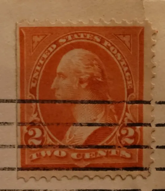 US Postage Stamp GEORGE WASHINGTON (2¢) Two Cent Red Stamp 1894 on envelope