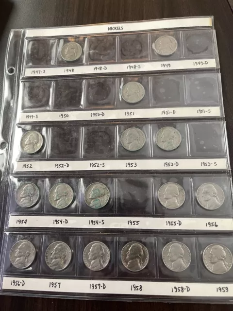 1948-1959 Jefferson Nickels Collection - 17 Nickels