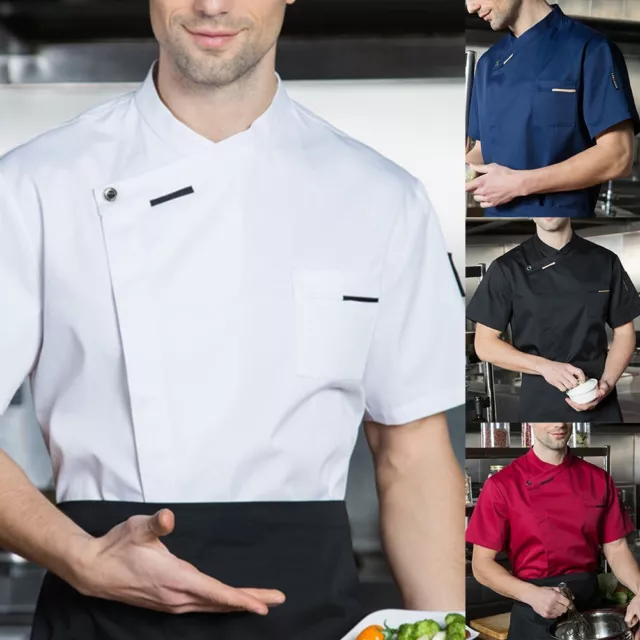Short Sleeve Clothing Restaurant Uniforms Work Casual Chef Double-breasted