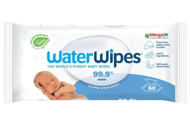 WaterWipes Baby Wipes, 720 Count (60s x 12), 99.9% WaterWipes for Sensitive Skin 2