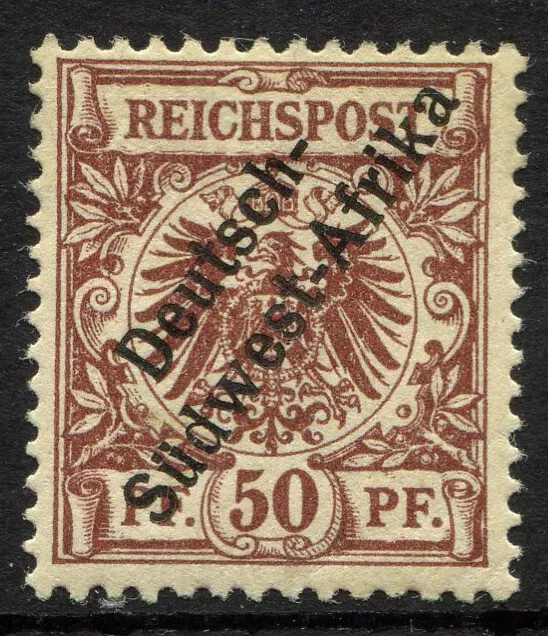 DSWA Mi. II*, 50 Pfg., tadellos ungebraucht (280,-€) (6035/41)