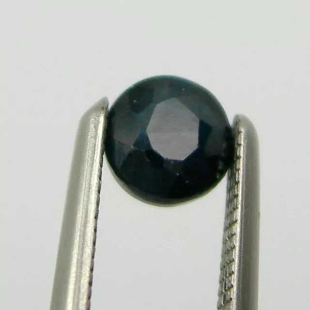 Qty = 1, 4mm Round Black-Blue Natural Australian Sapphire Loose Gemstone