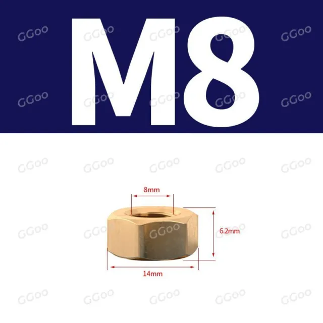 Sechskantmuttern Muttern Messing DIN 934 von M 1,4 bis M 24 Sechskant ISO 4032
