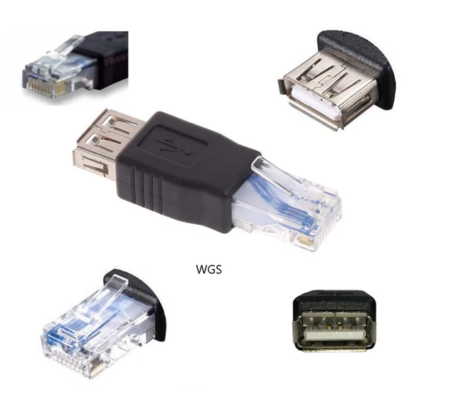 2/1PCS USB 2.0 Type A Female To RJ45 Male Ethernet Network LAN Adapter ...