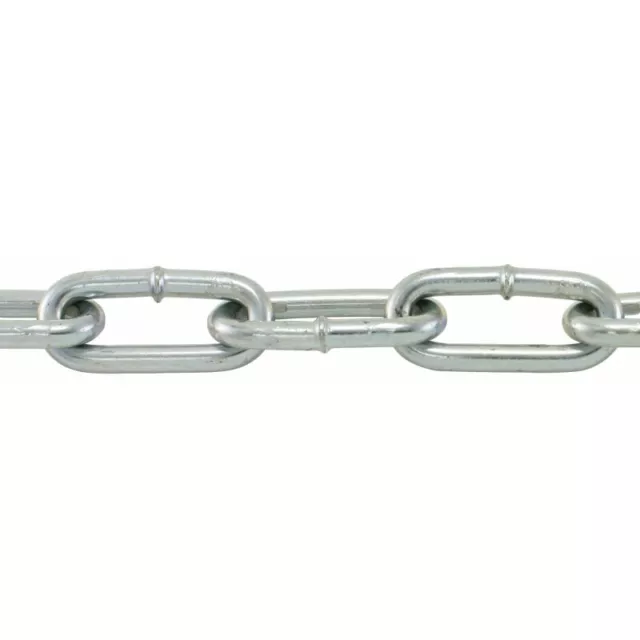 Straight Link  Chain 2/0 x 125 FT. WLL 520 lbs Rigging Utility Zinc Plated