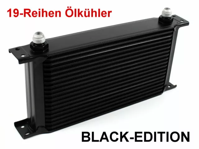 BLACK EDITION Ölkühler 19 Reihen Öl-Kühler Alu Kühlung Oil Cooler 330 x 138mm