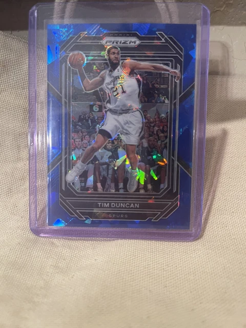 2022-23 Panini Prizm #293 Tim Duncan Blue cracked Ice Prizm /125
