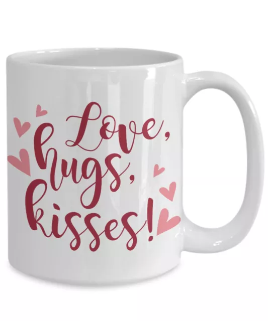 Love Hugs Kisses Coffee Cup Gift Ideas For Mom Or Dad Funny Novelty Mug For Men