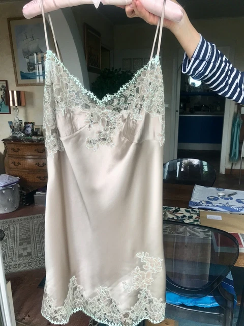 Nuisette Simone Pérèle Diva En Soie Et Dentelle De Calais Gris T3/FR42/EU40 - Neuf Avec étiquettes
