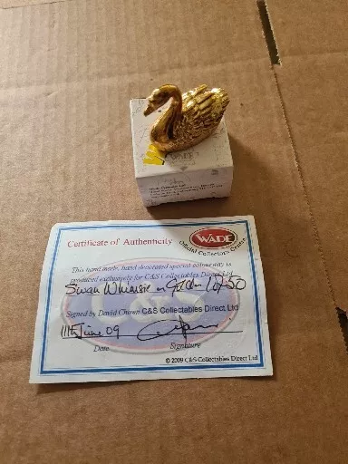 Rare Wade Gold Swan Whimsie ONLY 50 MADE, with   C.O.A BOXED 2009