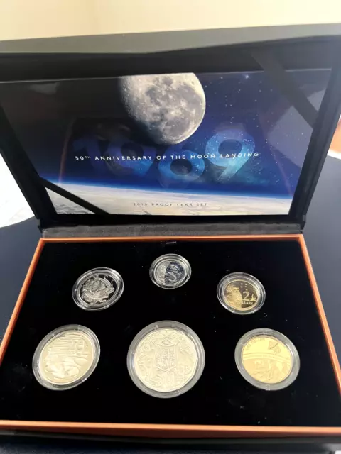 Australia 2019 50th Anniversary of the Moon Landing Proof Coin Set Scarce.