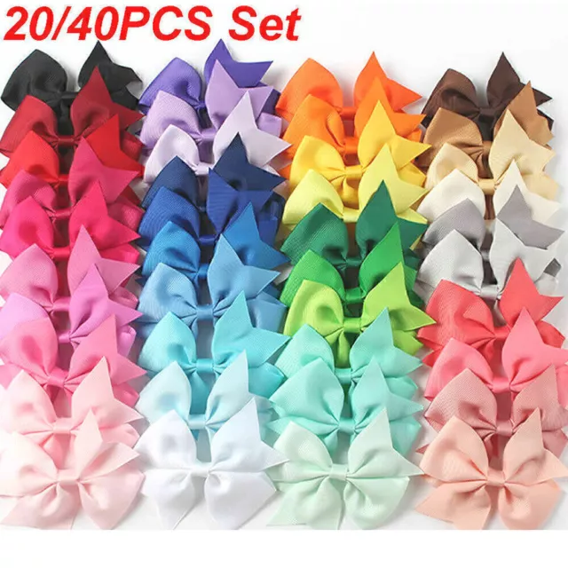 20/40PCS Kids Baby Girls Bow Hair Clip Children Toddler Flowers Hair Accessories