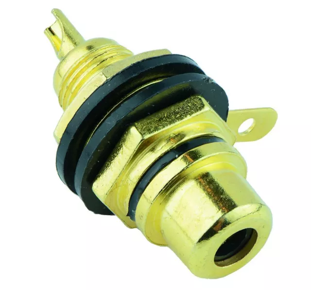 Black Gold Plated RCA Phono Socket Connector