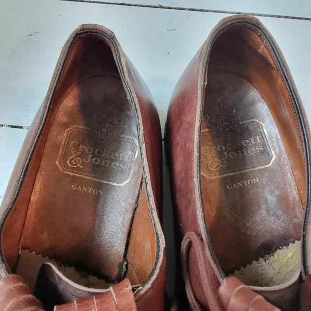 Vintage Crockett & Jones Mens Brown Leather Golf Shoes  - Handmade - Size 9 1/2 2