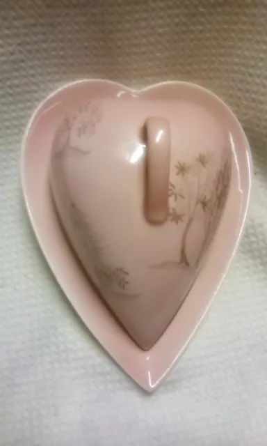 Pink Royal Winton Grimwades Heart Shape Cheese/Butter Dish Georgia 981