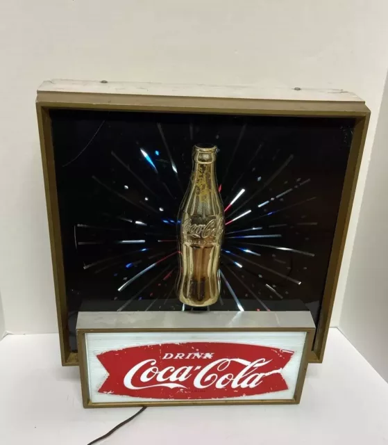 Vintage 60's Coca-Cola Starburst Motion Lighted Sign Price Brothers Coke Bottle