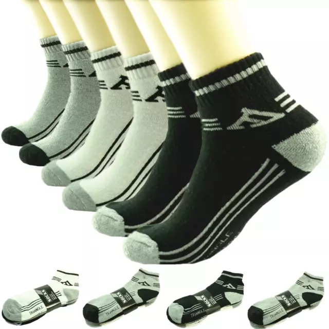 3-12 Pairs Lot Mens AA Sports Ankle Quarter Crew Socks Cotton Low Cut Size 9-11 2