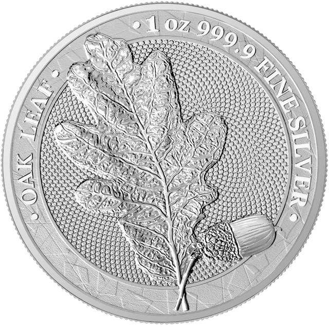 Germania Oak Leaf Lindenlaub 2019 Silber 1 OZ Unze Ounce Silver 5 Mark Argent