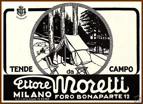 Pubblicita' 1930 Tende Da Campo E.moretti Milano Campeggio Camping Boy Scout