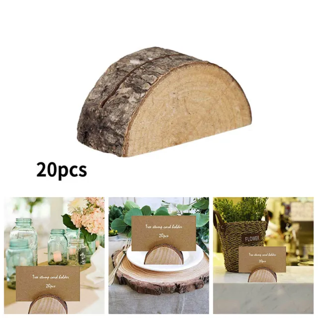 20 Pack Wooden Table Name Place Card Holder Rustic Wedding Party Table Decor